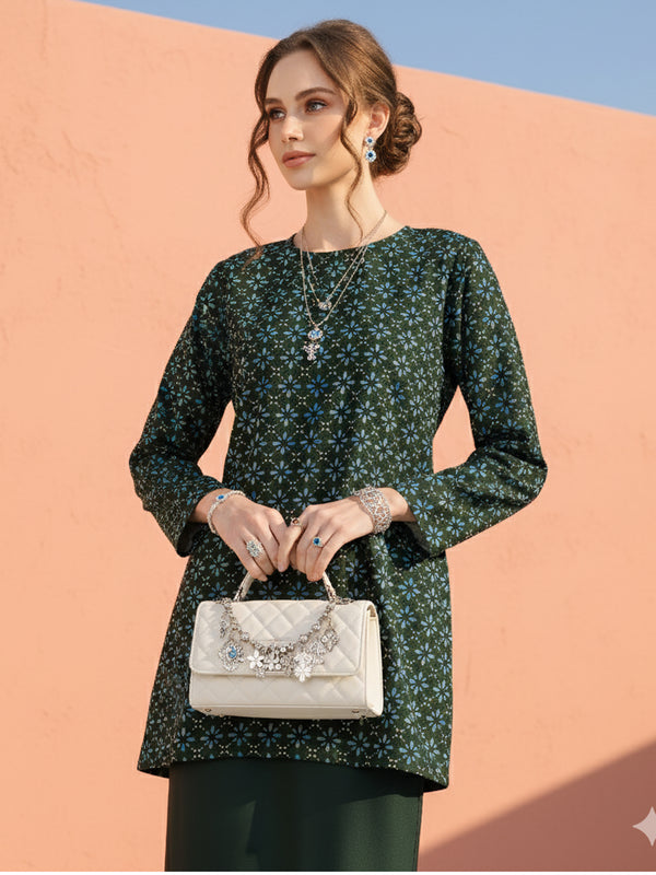 BAJU KURUNG PAHANG MODEN ARAYA (EMERALD GREEN)
